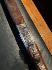 Caesar Guerini shotgun with engraved detailing available at Thimbleby Gunroom